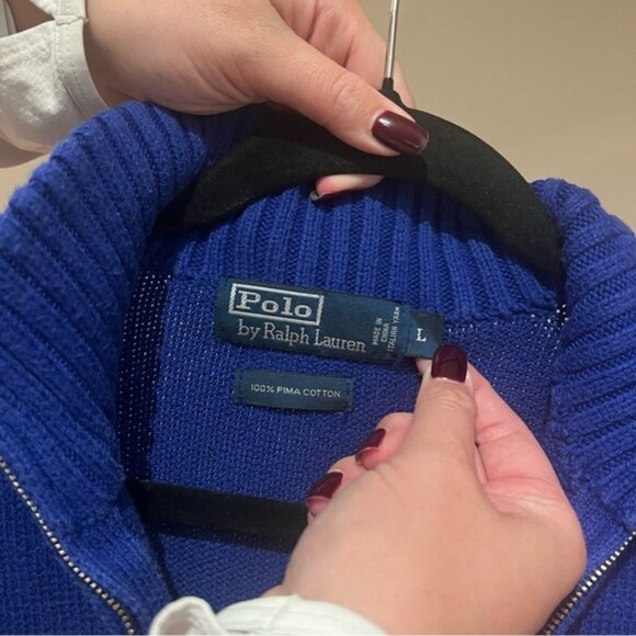 Ralph Lauren Blue Quarterzip Sweater - Picture 3 of 5
